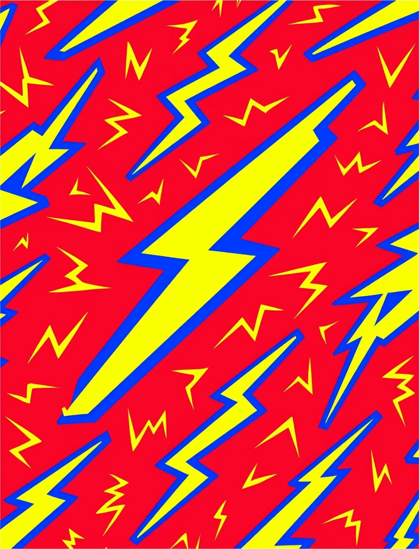 Bold Electric Yellow Lightning Rug