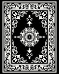 Orante Black White Medallion Design Rug