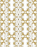 Ornate Gold White Stylized Scroll Pattern Rug