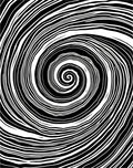 Black White Dynamic Swirl Pattern Rug