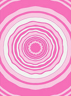 Concentric Pink Wave Pattern Rug