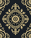 Classic Gold Floral Medallion Rug