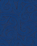 Deep Blue Swirls and Triangles Pattern Rug