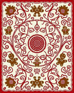 Whimsical Gingerbread Floral Pattern Rug