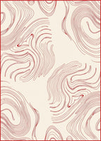 Abstract Red Swirl Contour Pattern Rug