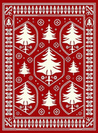 Festive Tree Border Design Rug