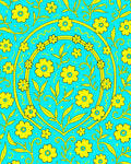 Yellow Floral Medley Pattern Rug