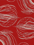 Red Abstract Swirl Pattern Rug
