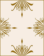 Golden Art Deco Fan Medallion Rug