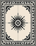Classic Starburst Floral Border Design Rug