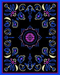 Abstract Floral Neon Border Rug