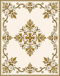 Classic Gold Leaf Scrollwork Pattern Rug