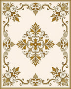 Classic Gold Leaf Scrollwork Pattern Rug
