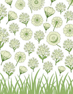 Pale Green Floral Pattern Design Rug