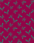 Teal Leaf Pattern On Magenta Background Rug