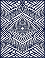 Abstract Navy Geometric Optical Illusion Rug