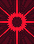 Radiant Sunburst Spiky Red Pattern Rug
