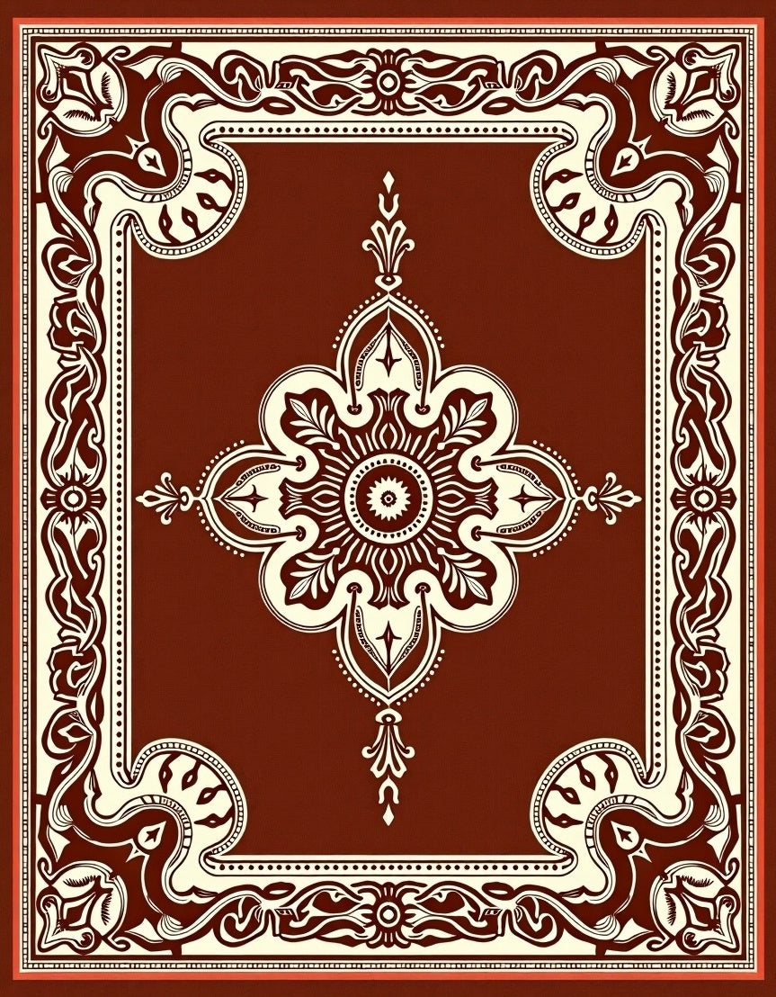 Intricate Floral Medallion Pattern Rug