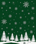 Winter Snowfall Evergreen Forest Design Rug