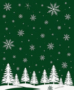 Winter Snowfall Evergreen Forest Design Rug