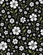 Classic White Floral Green Leaves Design Rug