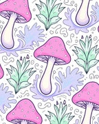 Pink Mushroom Abstract Swirl Pattern Rug