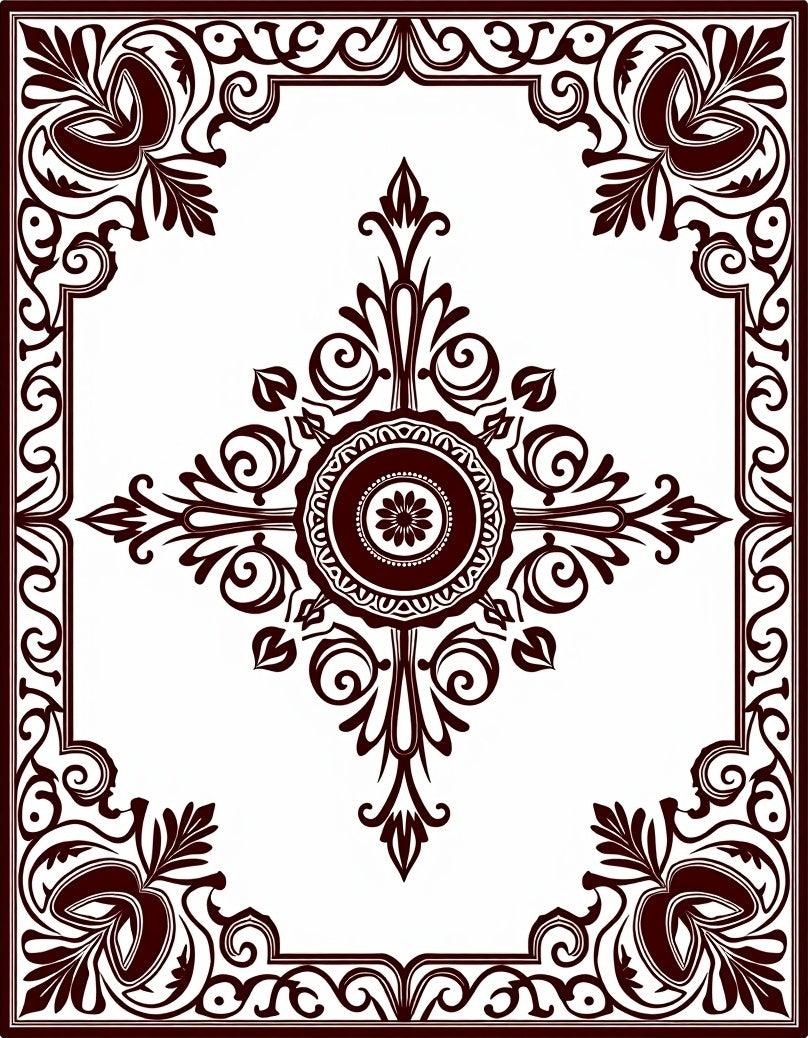 Ornate Flourish Geometric Pattern Rug