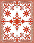 Vintage Floral Medallion Red Pattern Rug