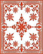 Vintage Floral Medallion Red Pattern Rug