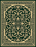 Elegant Ivory Floral Pattern Rug