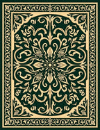 Elegant Ivory Floral Pattern Rug