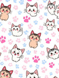 Cute Cat Paw Print Pattern Rug