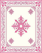 Pink Floral Filigree Repeating Pattern Rug