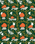 Enchanted Forest Mushroom Moon Rug