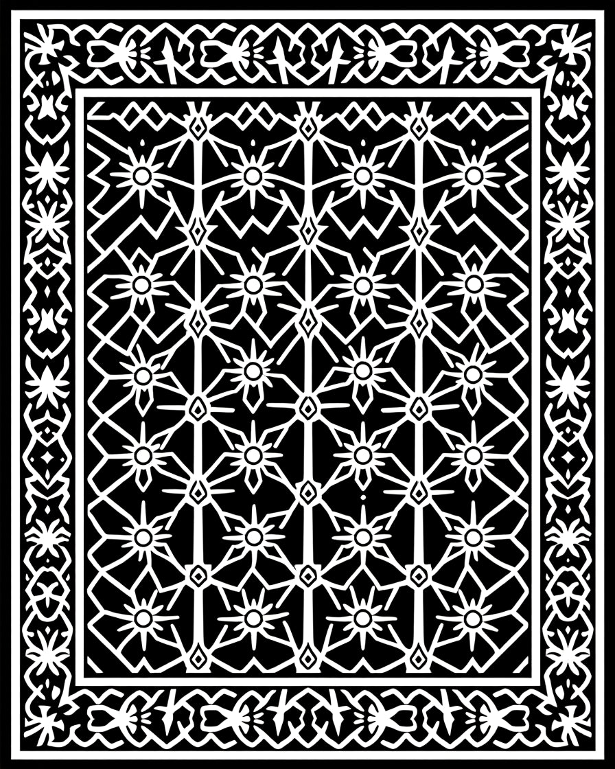 Abstract Geometric Starburst Pattern Rug