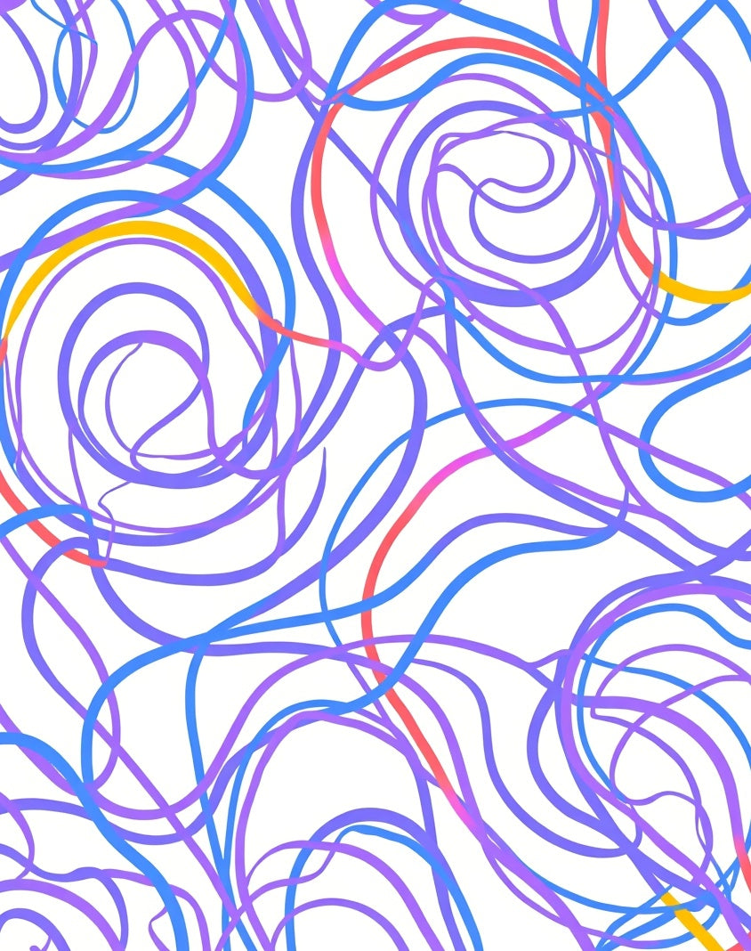 Whimsical Swirl Abstract Design Rug