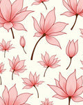 Delicate Pink Lotus Floral Pattern Rug