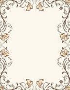Elegant Floral Scroll Border Design Rug