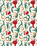 Whimsical Forest Mushroom Star Pattern Rug