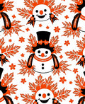 Whimsical Snowman With Leafy Accents Rug