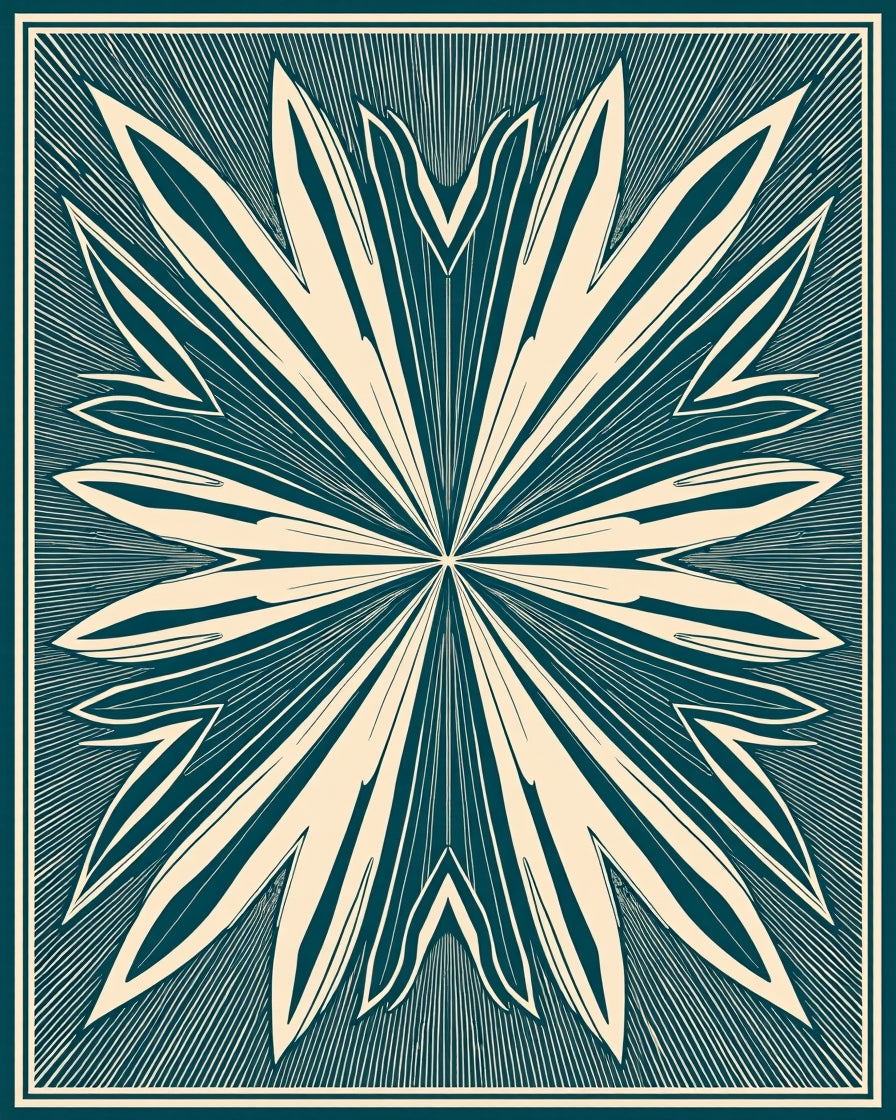 Abstract Starburst Geometric Design Rug