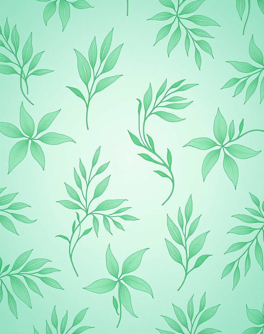 Green Leafy Botanical Pattern Design Rug