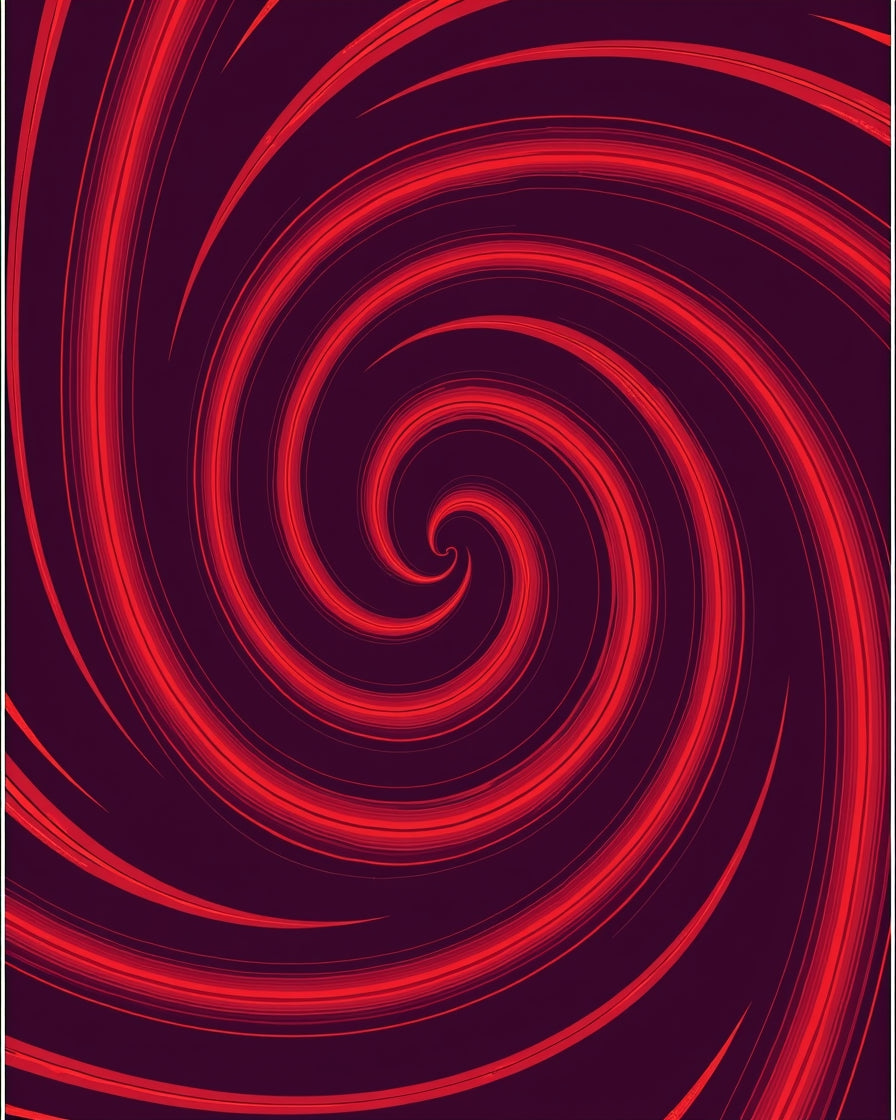 Crimson Swirl Abstract Pattern Rug