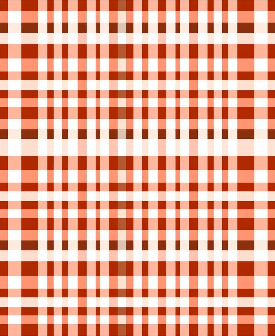 Warm Red Plaid Pattern Design Rug