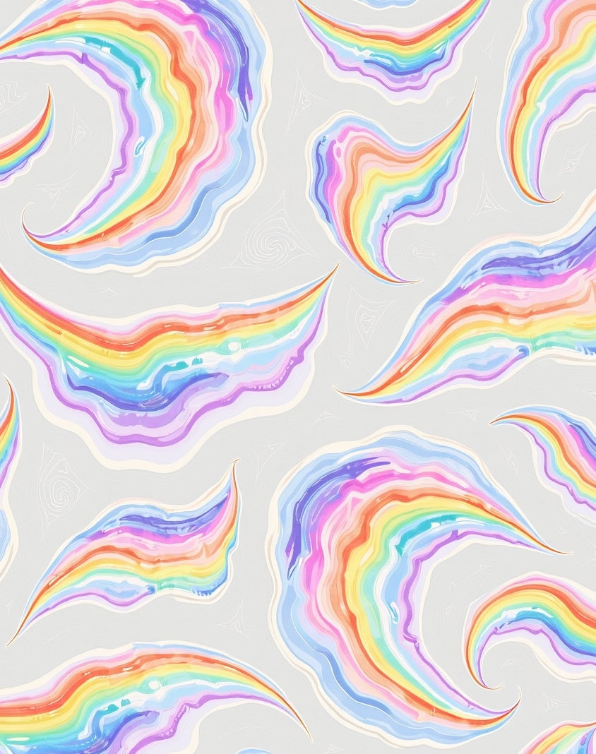 Dreamy Abstract Rainbow Swirls Pattern Rug
