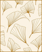 Minimalist Ginkgo Leaf Line Art Rug