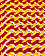 Bold Yellow Abstract Swirl Pattern Rug