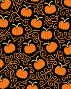 Autumn Harvest Pumpkin Swirl Pattern Rug