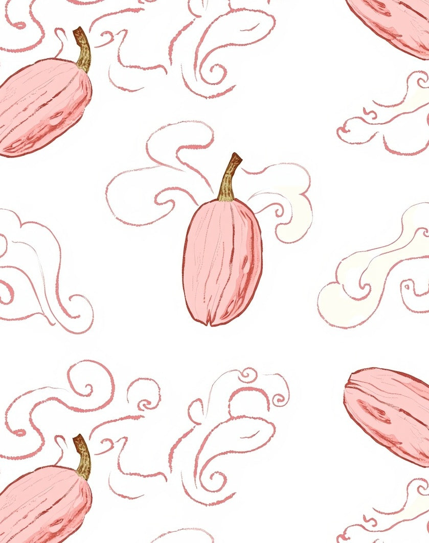 Pink Pumpkin Swirl Pattern Rug