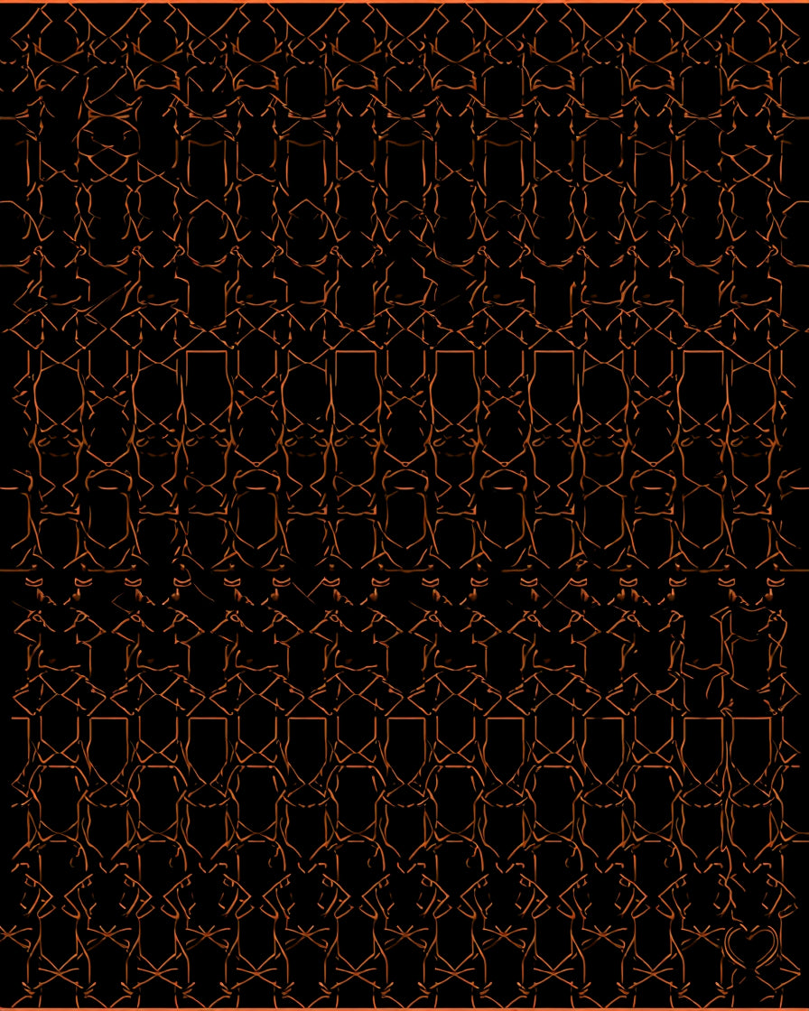 Dark Geometric Lattice Style Pattern Rug